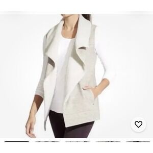 Athleta Apres Anything Sherpa Fleece Vest Oatmeal/grey/Beige Women's Sz L  GW995